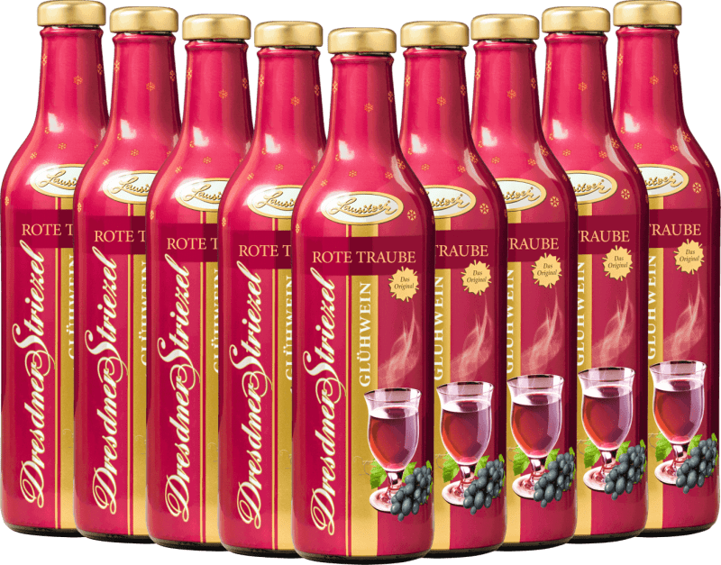 9x Vorteils-Weinpaket Dresdner Striezel Glühwein rote Traube - Lausitzer