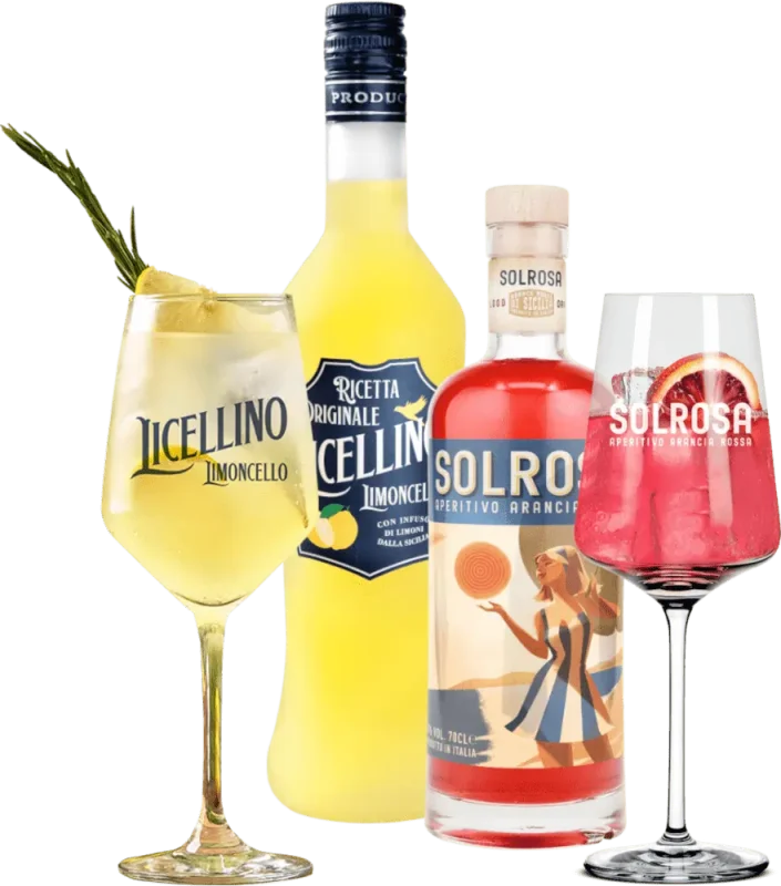 Sprudlende sommer med Licellino & Solrosa - 2x prøvepakke inkl. 2 glas