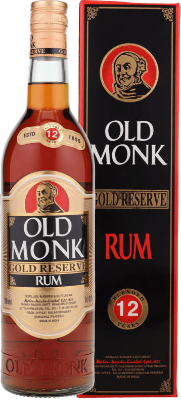 Old Monk Rum 12 Years Old Gold Reserve - Mohan Meakin