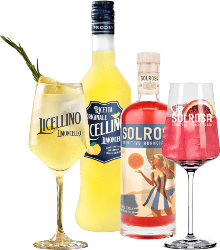 Den sprudlende sommer med Licellino & Solrosa - 2x smagepakke inkl. 2 glas