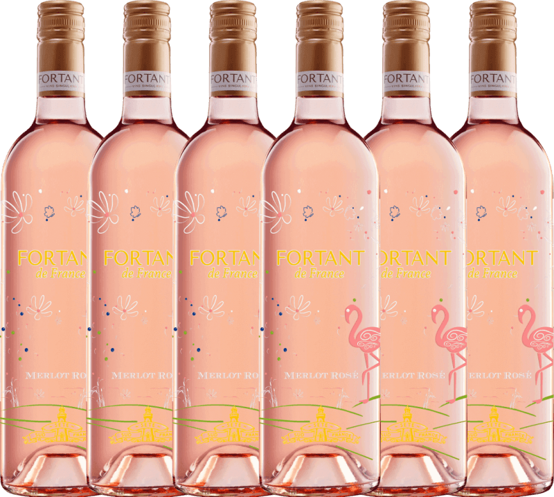 6er Vorteils-Weinpaket - Merlot Rosé serigrafiert - Fortant de France