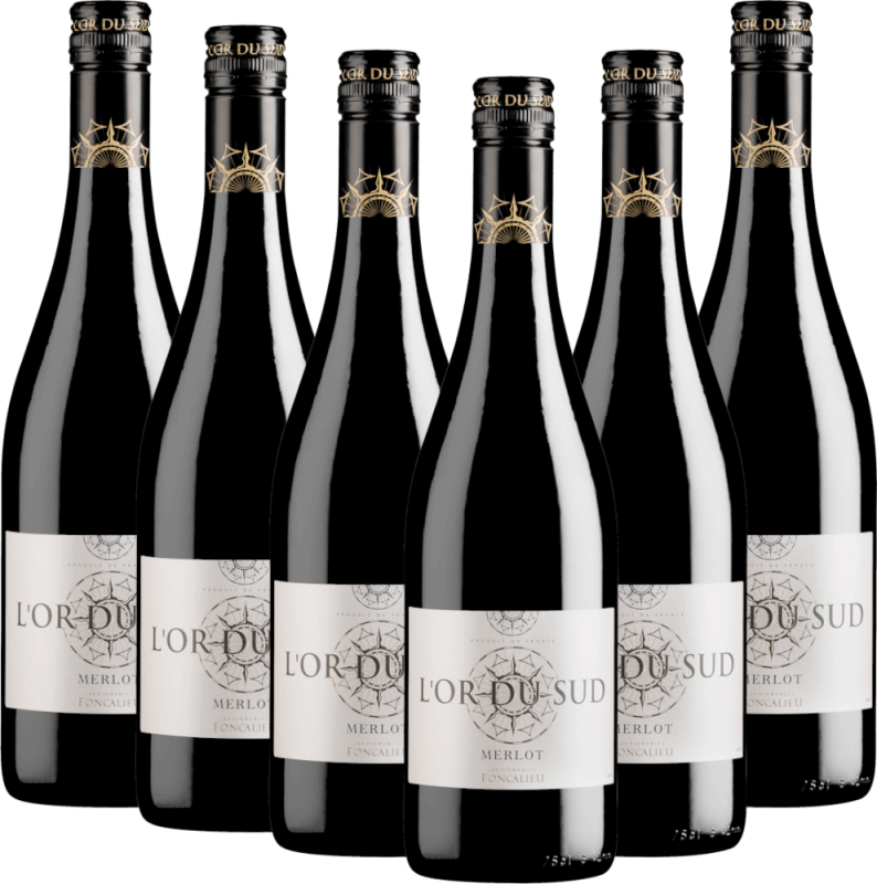6er Vorteils-Weinpaket - L'Or du Sud Merlot Pays D'Oc IGP - Les Vignobles Foncalieu