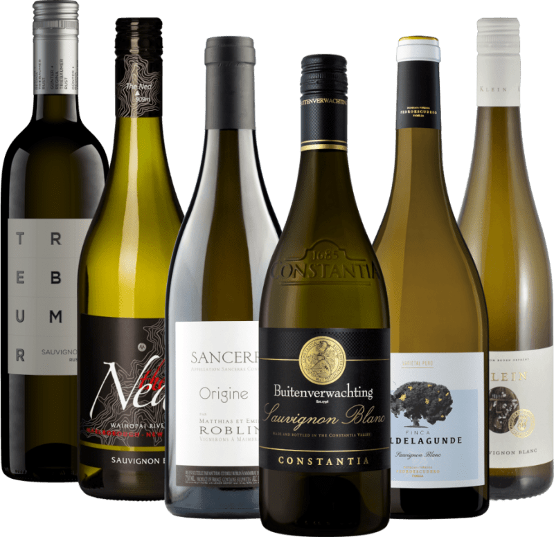 6x Druemix-pakke - Internationale Sauvignon Blanc-bestsellere